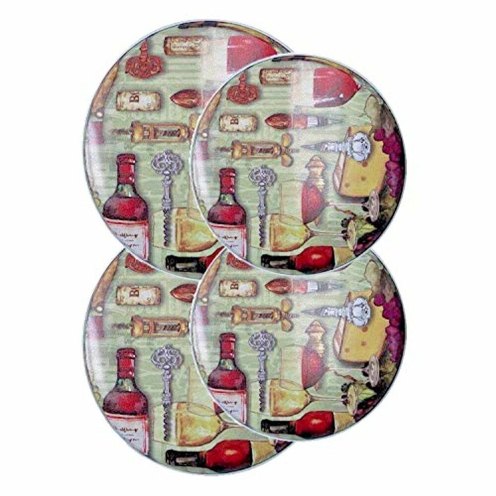 On Cloud Wine Stove Burner Covers Round 4-Pc Electric Range Winery Kitchen Gift